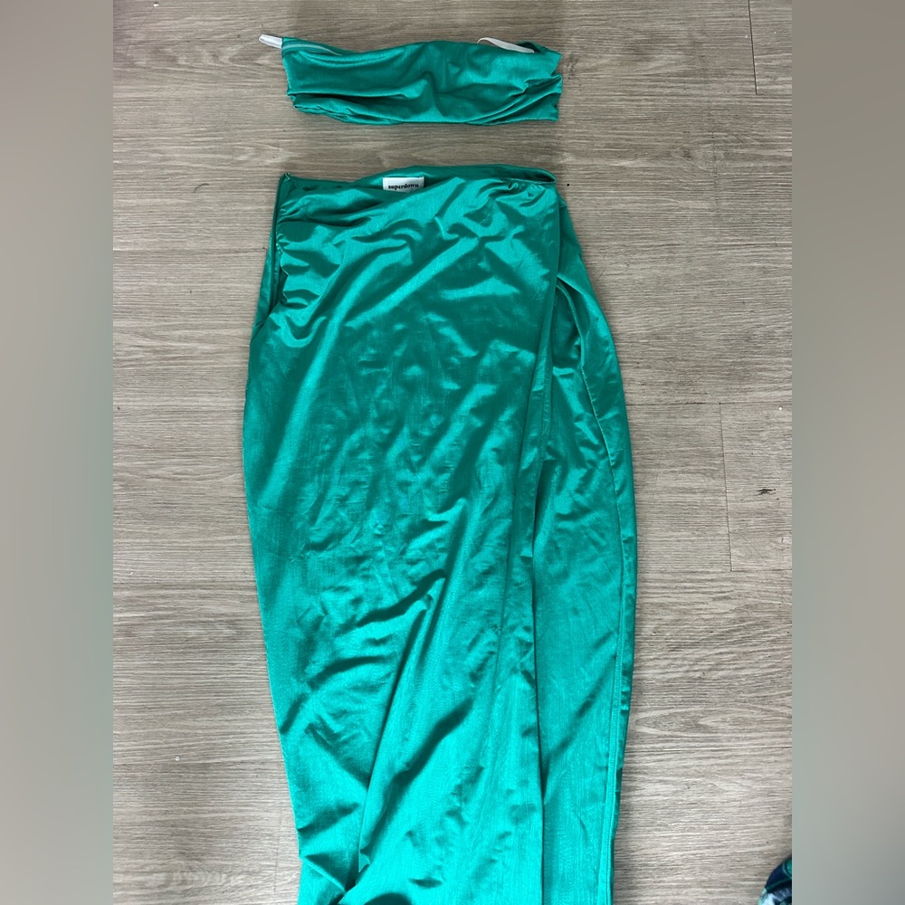 Emerald Green Satin Skirt